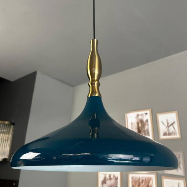 Pendelleuchte Simyora Blau - Metall - 35 x 28 x 35 cm