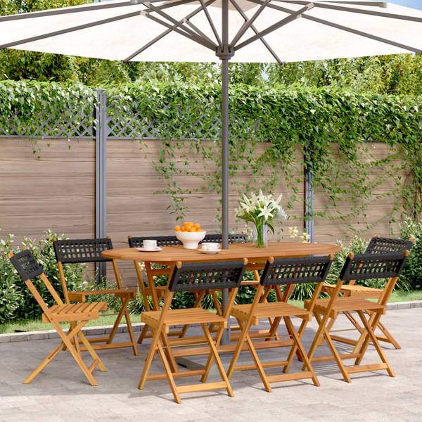 Tuinstoel 3033692-4 set van 8 zwart
