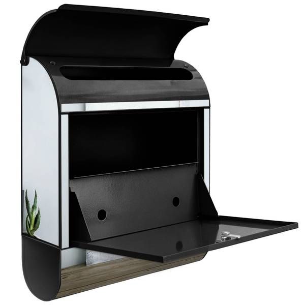 Briefkasten Stahl Little Things Schwarz - Stahl - 38 x 46 x 13 cm