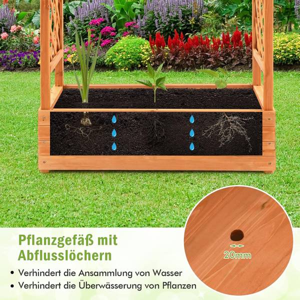 Verhoogd bed SF5148 oranje - massief hout - 110 x 114 x 44 cm