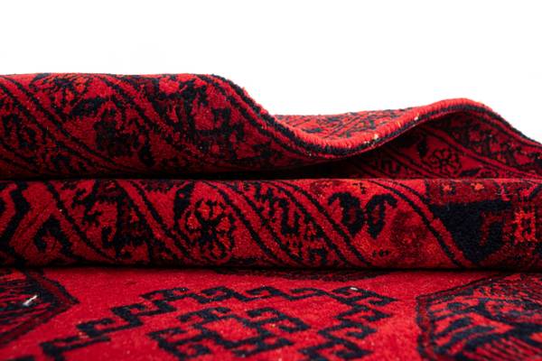 Vloerkleed Afghan XXI rood - wol - 127 x 1 x 215 cm