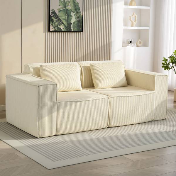 3 Sitzer Sofa 83B-509V00BG Beige - Cord - 90 x 76 x 202 cm