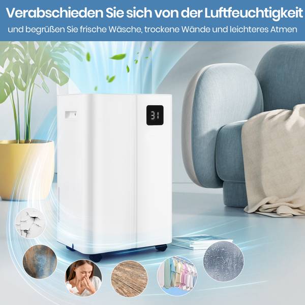 Luftentfeuchter QE32757PQ-ITDE Weiß - Kunststoff - 24 x 50 x 31 cm