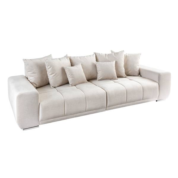 Sofa ELEGANCIA Beige - Polyester - Samt - 285 x 90 x 106 cm