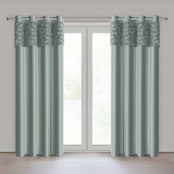 Vorhang ROSES Grün - Textil - 140 x 1 x 250 cm
