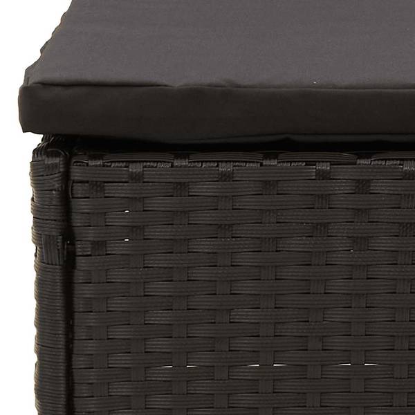 Gartenhocker 3030235-2 Schwarz - Polyrattan - 53 x 24 x 51 cm