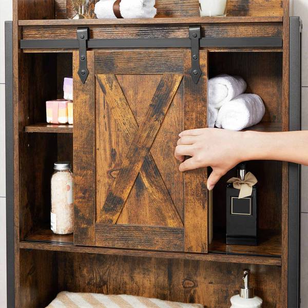 Badezimmerregal Ouagadougou Braun - Holzwerkstoff - 24 x 171 x 64 cm