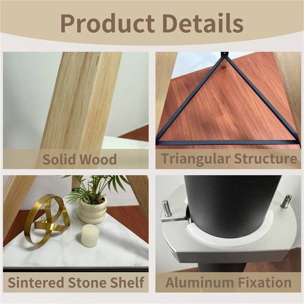 Support TV Aetheris Noir - Bois manufacturé - Métal - 90 x 130 x 90 cm