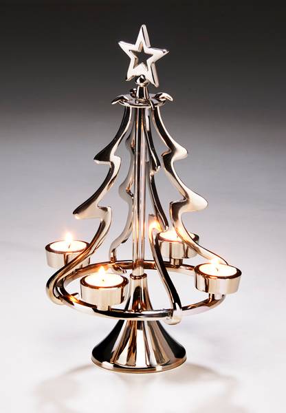 Kerzenhalter XMASTREE Silber - Metall - 20 x 36 x 20 cm