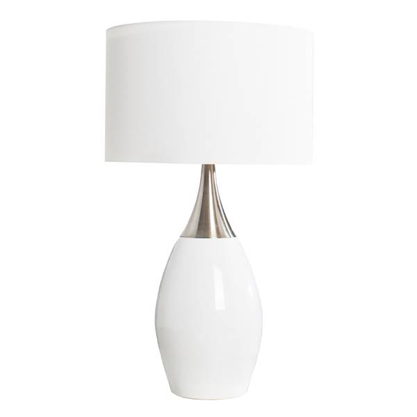Tischlampe CARLA Silber - Weiß
