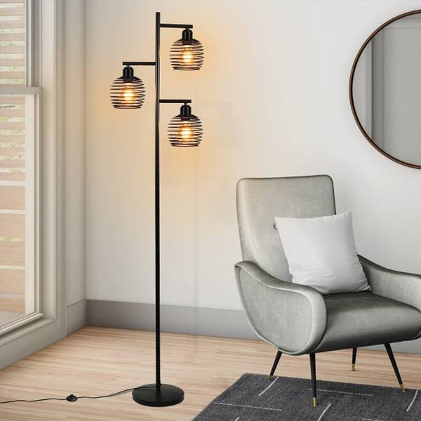 Lampadaire Jan Noir - Métal - 24 x 152 x 24 cm