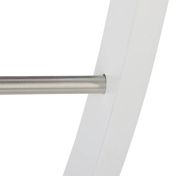 Porte-serviettes mural 3 barres Argenté - Blanc - Bois manufacturé - Métal - 38 x 40 x 25 cm