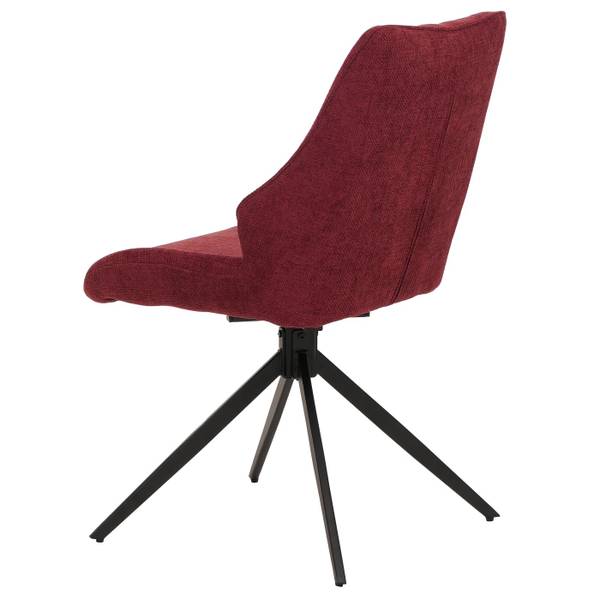 Eetkamerstoel O48 (set van 6) zwart - bordeauxrood