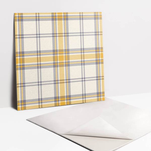 Selbstklebende Fliesen (9 St.) Linien Gelb - Polyester PVC - 30 x 30 x 0 cm