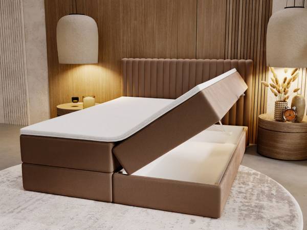 Boxspringbett MARBELLA Braun - Liegefläche Breite: 200 cm