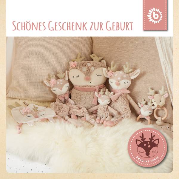 Greifling  mit Rassel Reh  - ab Geburt Beige - Textil - 6 x 4 x 22 cm