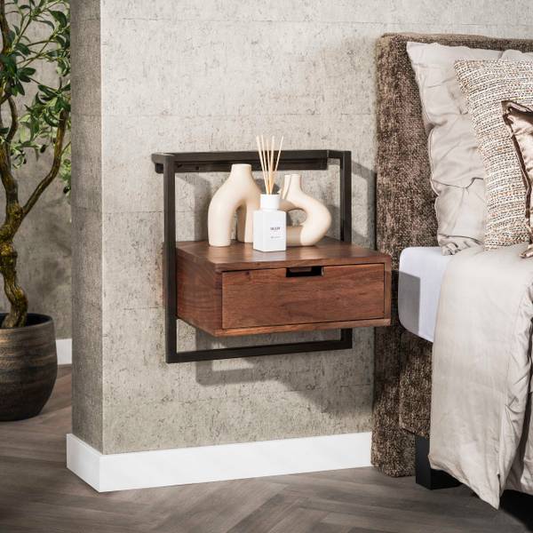 Nachttisch AIR Braun - Holzwerkstoff - 44 x 45 x 35 cm