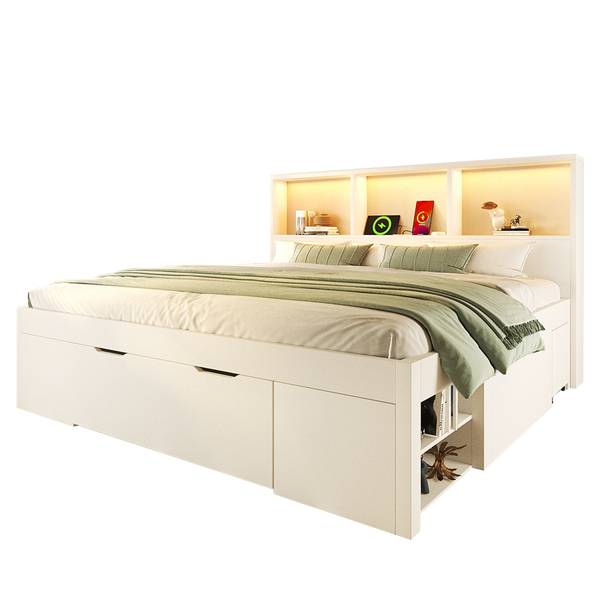 Kinderbett K-1740 Weiß - Holzwerkstoff - 147 x 100 x 219 cm