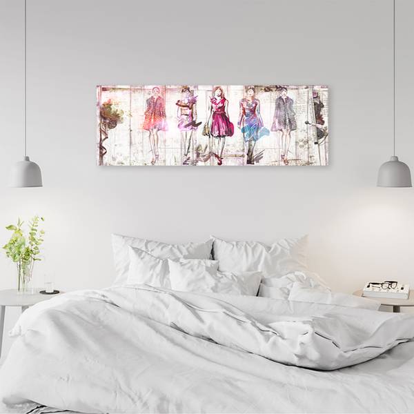 Tableau déco mannequins glamour 120 x 40 cm