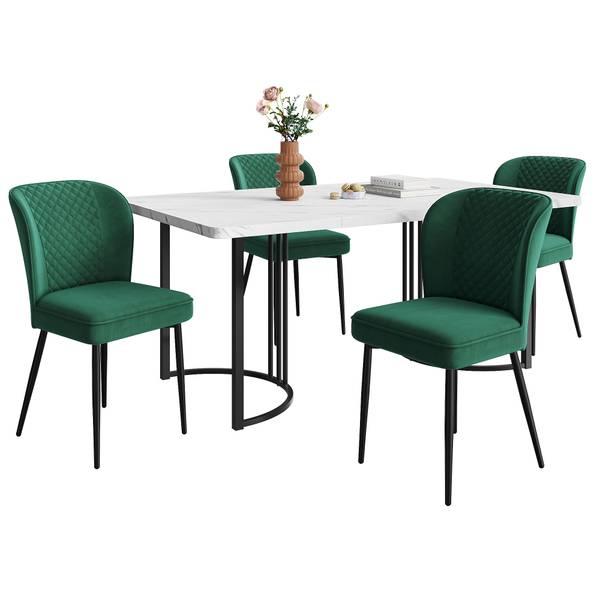 Essgruppe BB1846 5tlg Schwarz - Grün - Holzwerkstoff - 80 x 75 x 140 cm