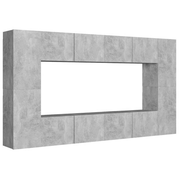 TV-Schrank 8er Set D251 Grau - Holzwerkstoff - 30 x 30 x 80 cm
