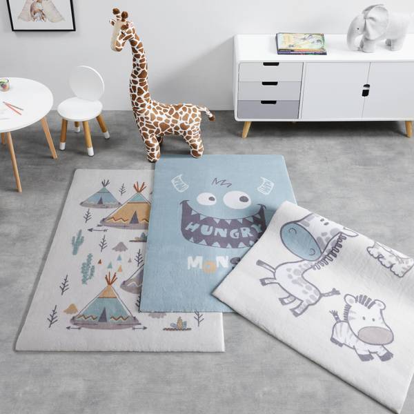 Kinderteppich ZELT Weiß - Holzwerkstoff - 120 x 1 x 170 cm