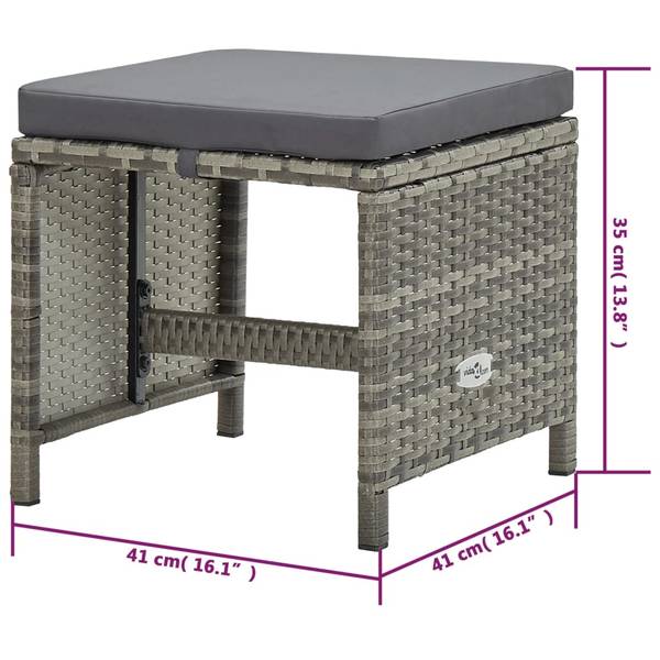 Garten-Essgruppe 3012316-10 11-teilig Grau - Polyester - Polyethylen - 109 x 74 x 167 cm