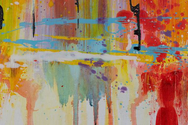 Tableau peint à la main Skyline Duomo Gris - Coton - 120 x 60 x 4 cm