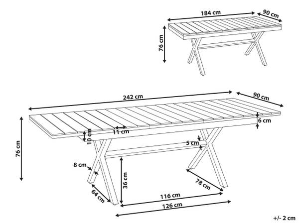 Tuintafel FANES bruin - wit
