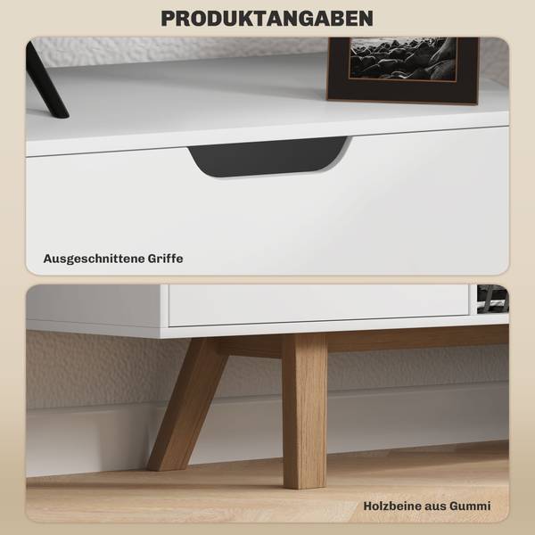 TV-Schrank 833-691V91WT Weiß - Holzwerkstoff - 39 x 50 x 150 cm