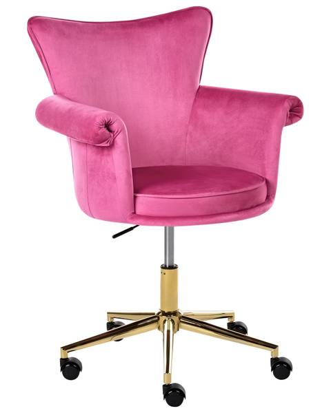 Bureaustoel VELENCIA goud - lichtpaars - roze