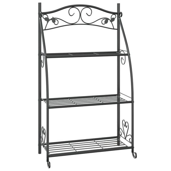 Blumenregal 319353 Schwarz - Stahl - 30 x 96 x 56 cm