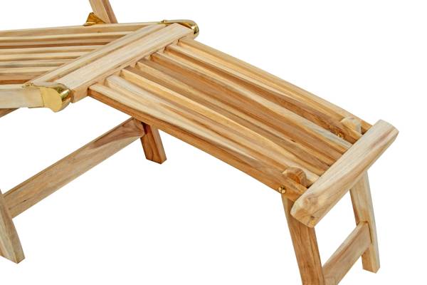 Gartenliege PUCCON Beige - Teakholz - 150 x 100 x 60 cm
