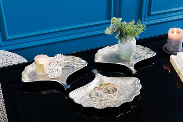 Schalen GINKGO  3er Set Silber