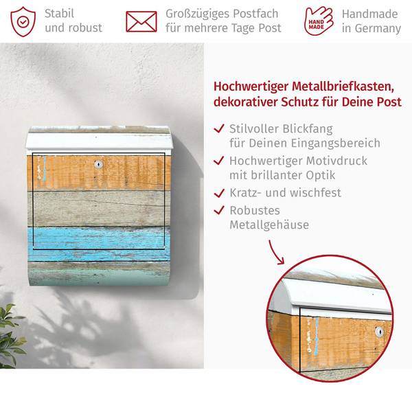 Briefkasten Maritimes Küstenflair Stahl - 39 x 46 x 13 cm