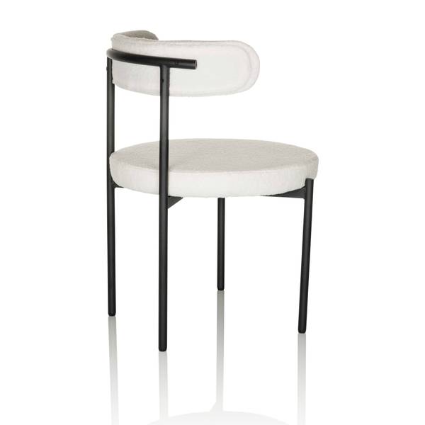 Polsterstuhl TEDIO Weiß - Polyester - Teddystoff - Webstoff - 55 x 78 x 56 cm