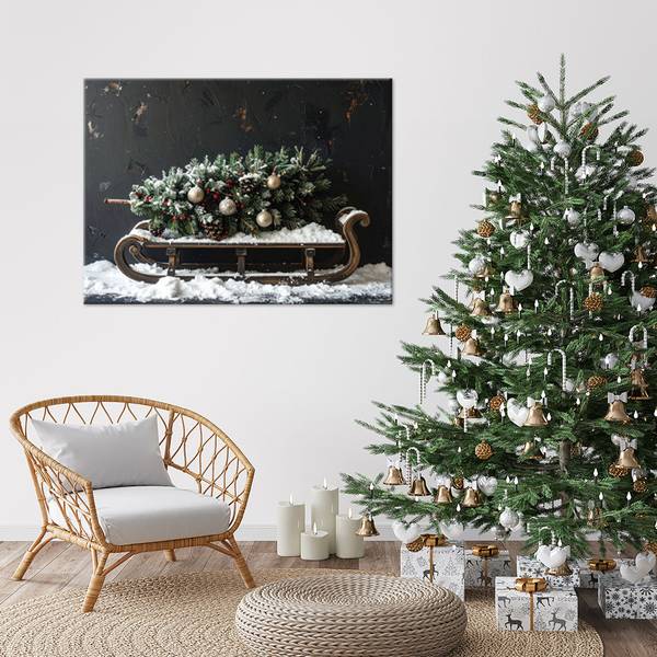 Wandbild Weihnachten 90 x 60 cm