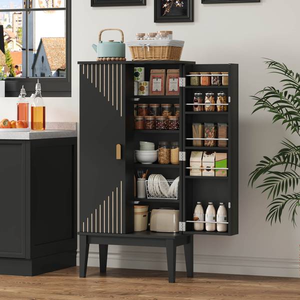 Buffetschrank WoodyLine Ⅴ Schwarz - Holzwerkstoff - 59 x 120 x 30 cm