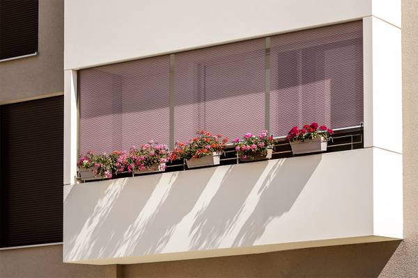 Außenrollo Linea Rosea Pink - Textil - 40 x 180 x 1 cm