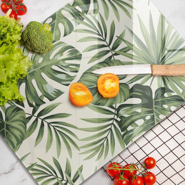 Schneidebrett Monstera-Blattmuster Breite: 40 cm