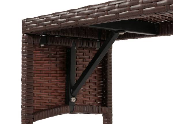 Poly-Rattan Sitzbank G16 Braun - Polyester - Stahl - Polyethylen - 112 x 35 x 30 cm