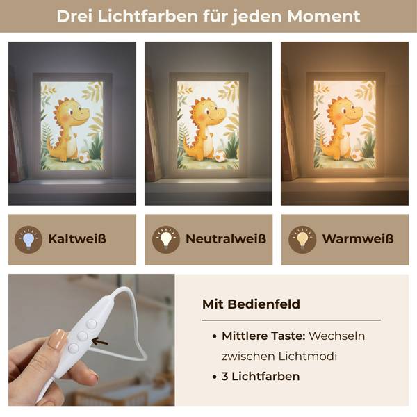 Lampe de Chevet Pour Enfant Dino 15 x 20 cm - Diamètre : 23 cm