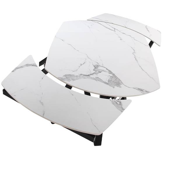 Esstisch 1096 Schwarz - Edelstahl - Marmor - 120 x 77 x 90 cm