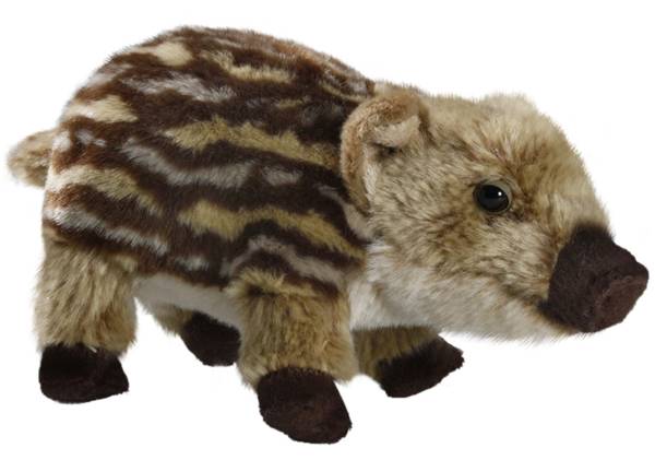 Kuscheltier Wildschwein Frischling Braun - Kunstfell - 8 x 10 x 22 cm