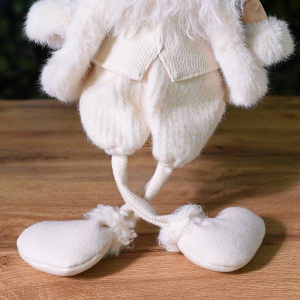 Sitzende Weihnachtsmann-Figur  VELVET Weiß - Kunststoff - 28 x 78 x 1 cm