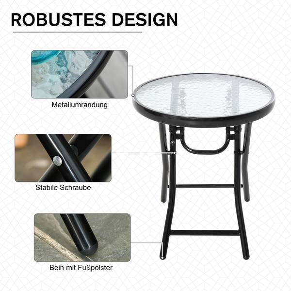 Tuintafel 84B-590 bruin - veiligheidsglas - 45 x 50 x 45 cm