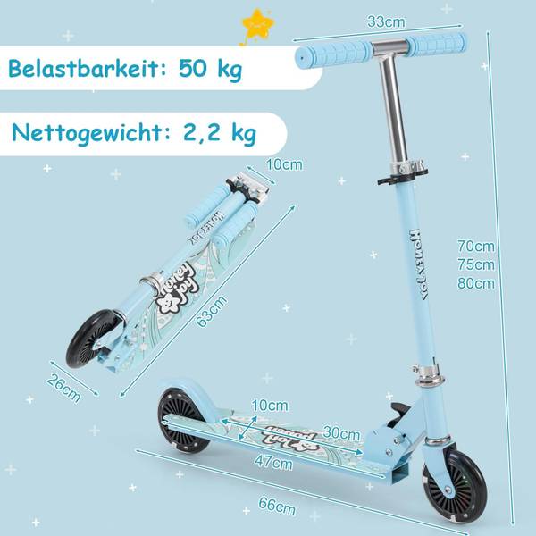 Tretroller EB59042ENDE Blau - Metall - 33 x 80 x 66 cm