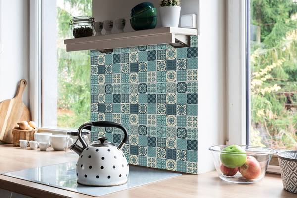 Zelfklevende Tegels Lusitan set van 9 grijs - polyester-PVC - 30 x 30 x 0 cm