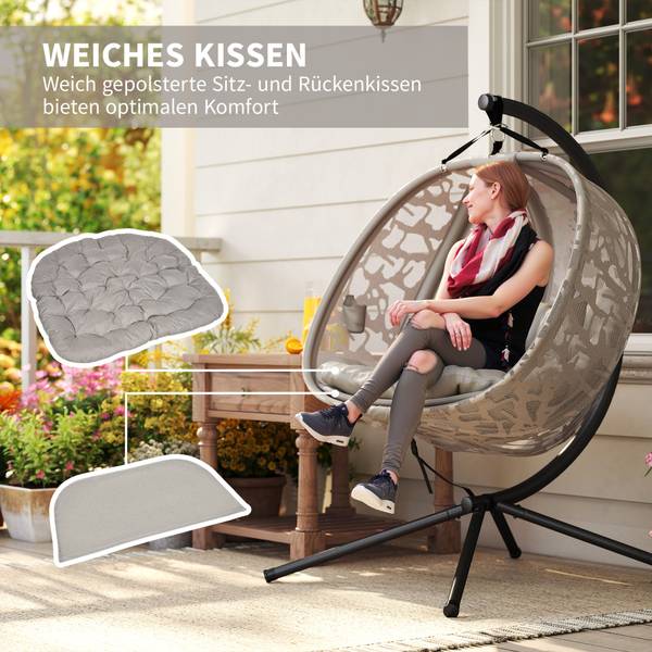Hängesessel 84A-264V00SD Beige - Metall - 103 x 172 x 130 cm