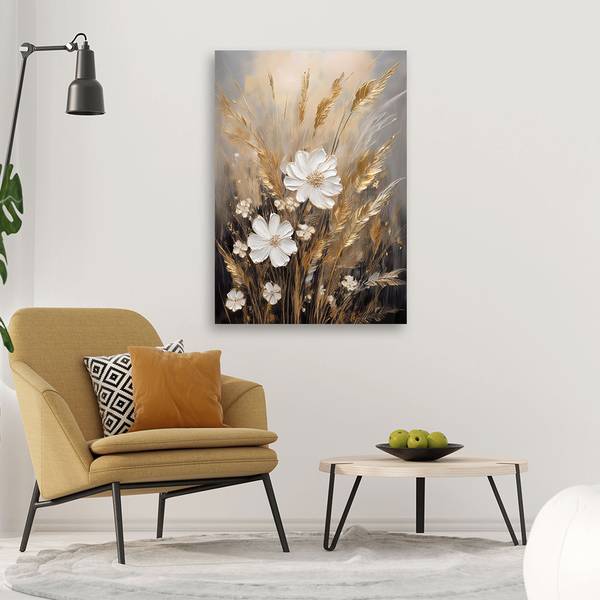 Wandbild wiese natur blumen 70 x 100 cm